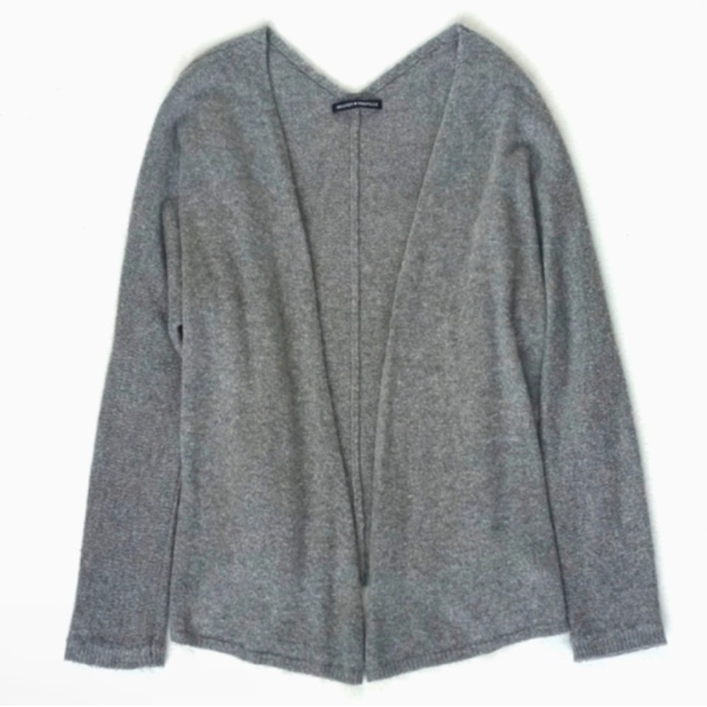 Brandy Melville Grey/ Gray Wool Blend High Low Asymmetrical Open Cardigan M/L
